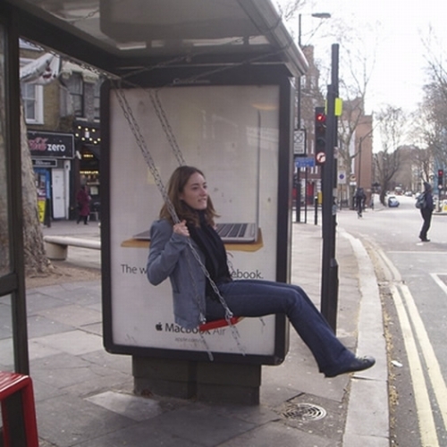 London bus stop swing designed by designer Bruno Taylor